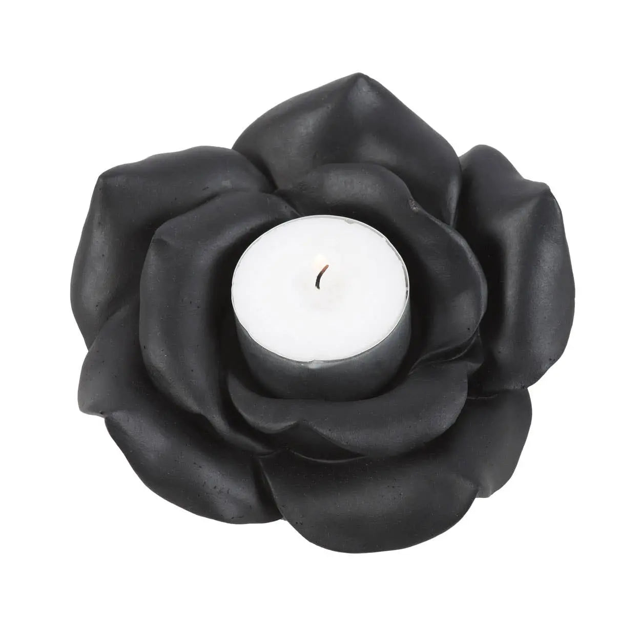 Black Rose Resin Tealight Candle Holder - Witchy wonder