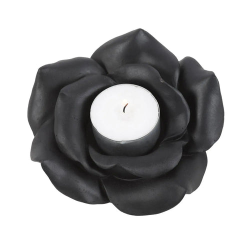 Black Rose Resin Tealight Candle Holder - Witchy wonder