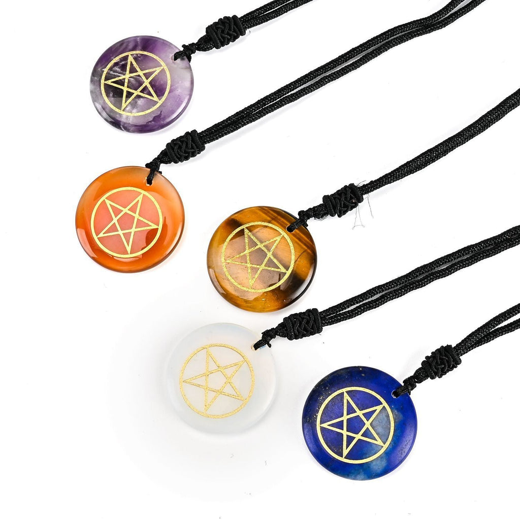 Pentacle Crystal Rope Necklaces - Witchy wonder
