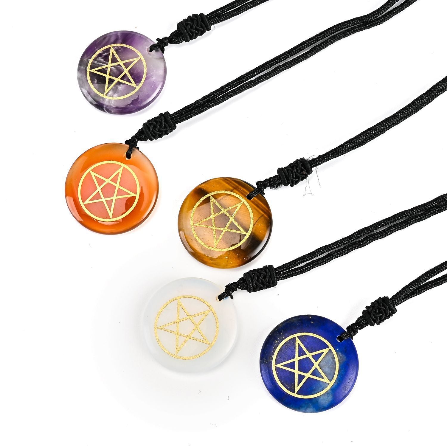 Pentacle Crystal Rope Necklaces - Witchy wonder