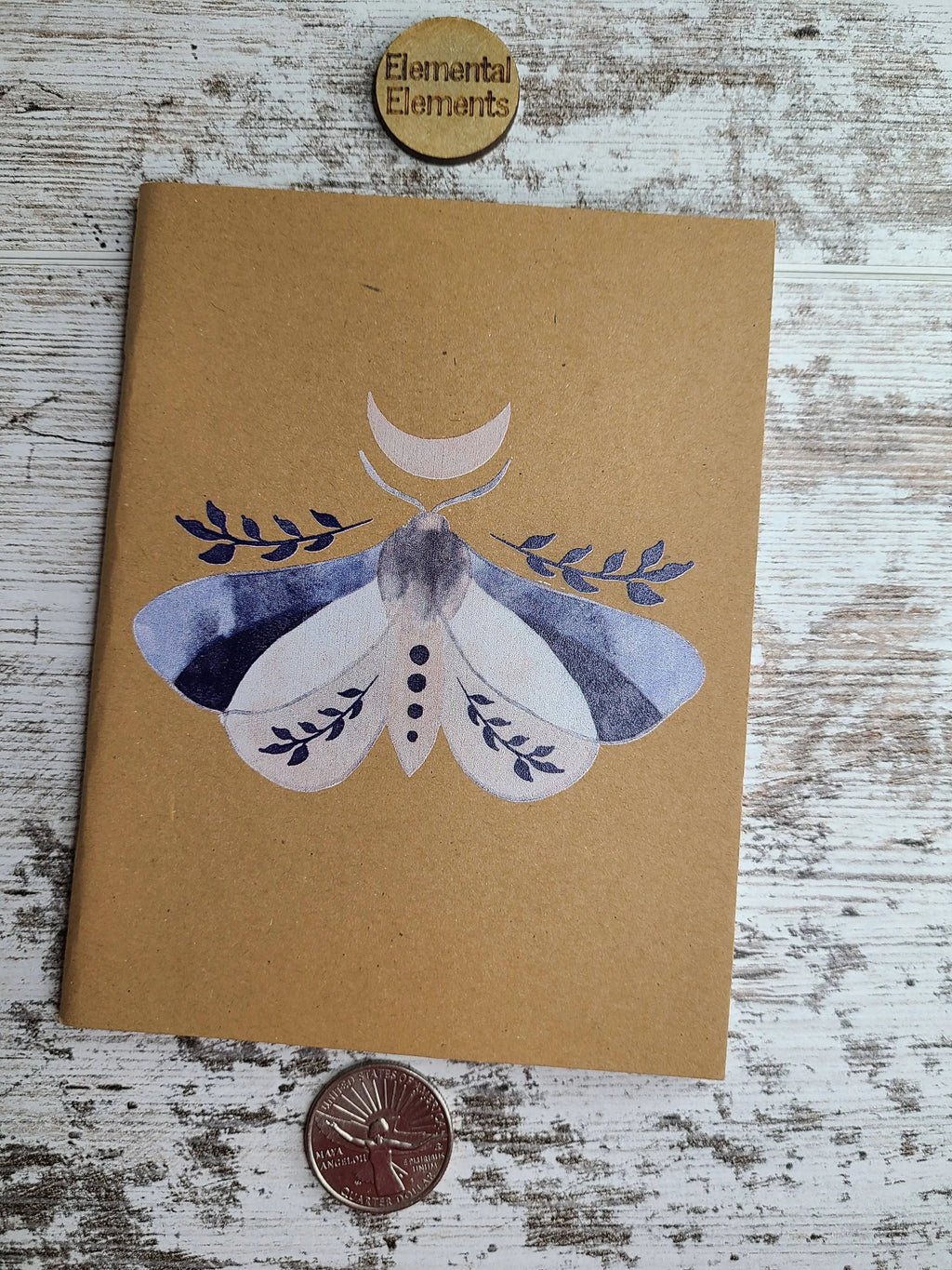 Watercolor Moon Moth Journal - Witchy wonder