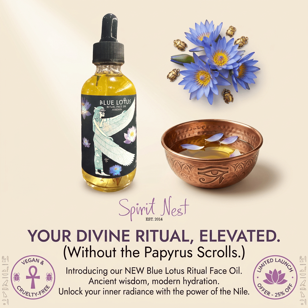 Blue Lotus Ritual Face Oil | Sacred Egyptian Elixir for Glow & Spiritual Awakening 🩵🌿 - Witchy wonder