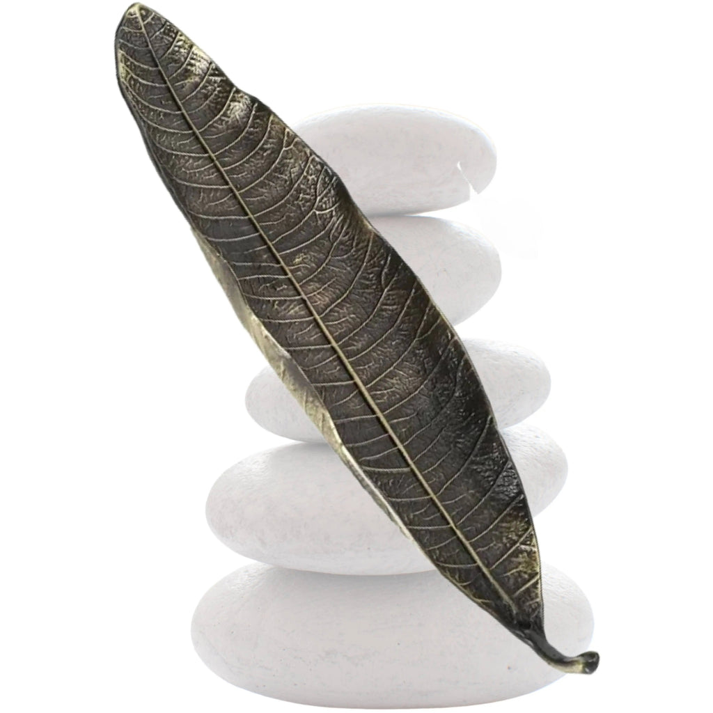 Antique Bronze Leaf Incense Holder, Decor, Meditation, Yoga - Witchy wonder