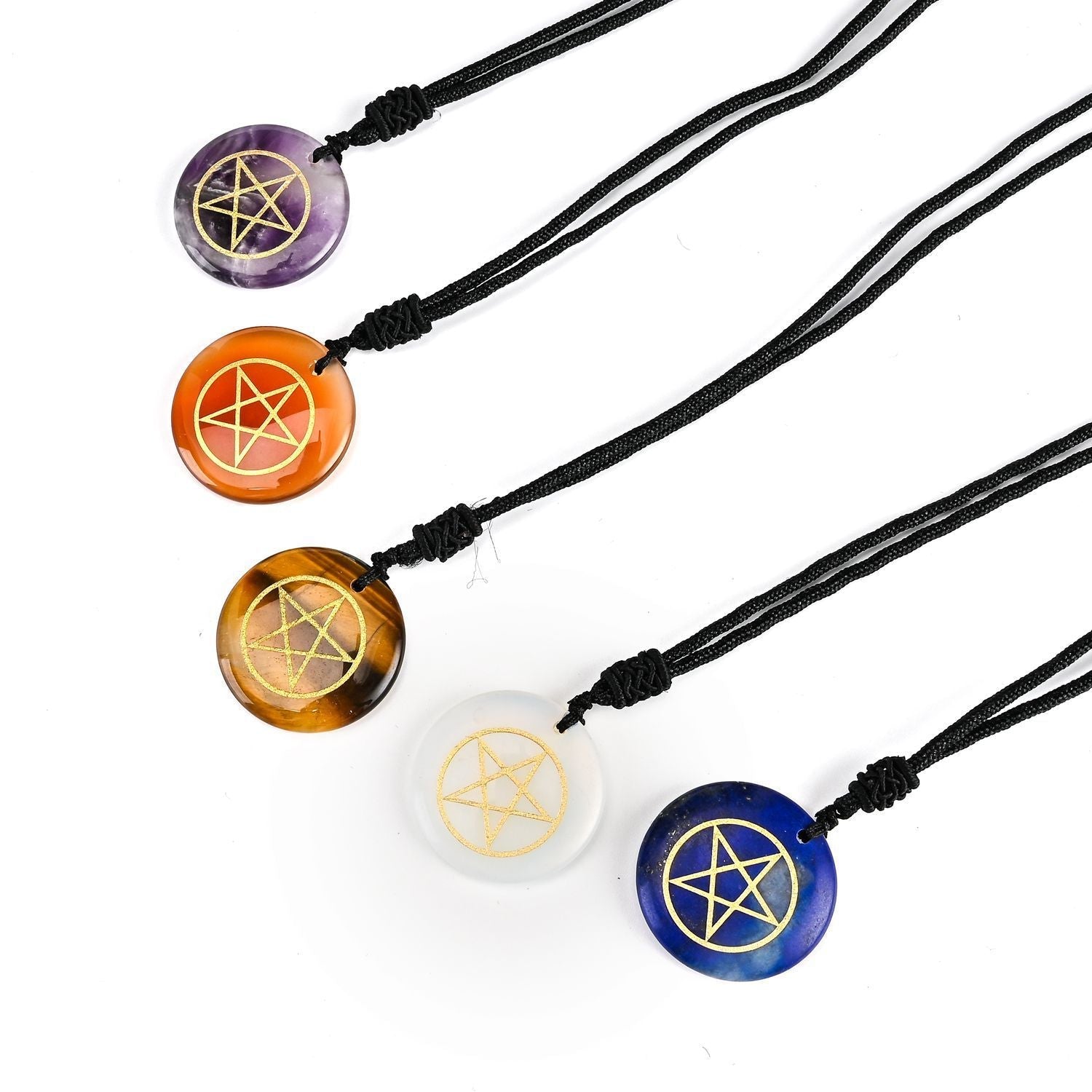 Pentacle Crystal Rope Necklaces - Witchy wonder