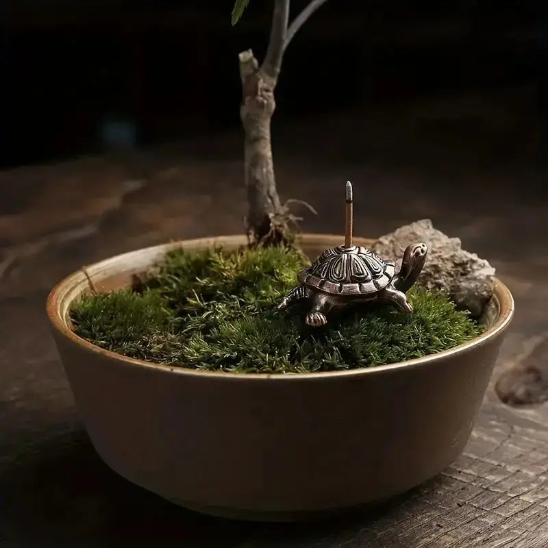Turtle Mini Incense Holder Bronze/Copper Unique Piece - Witchy wonder