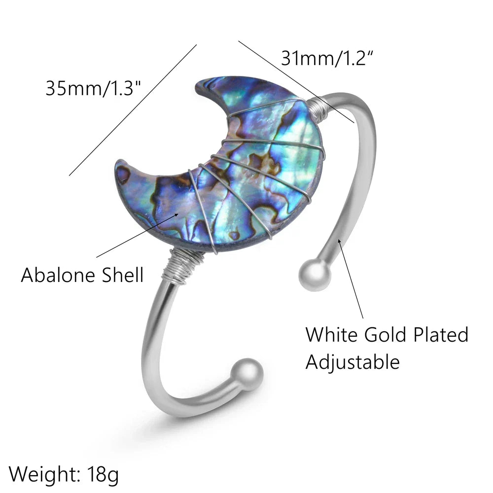 Abalone Shell Moon Bracelet - Witchy wonder