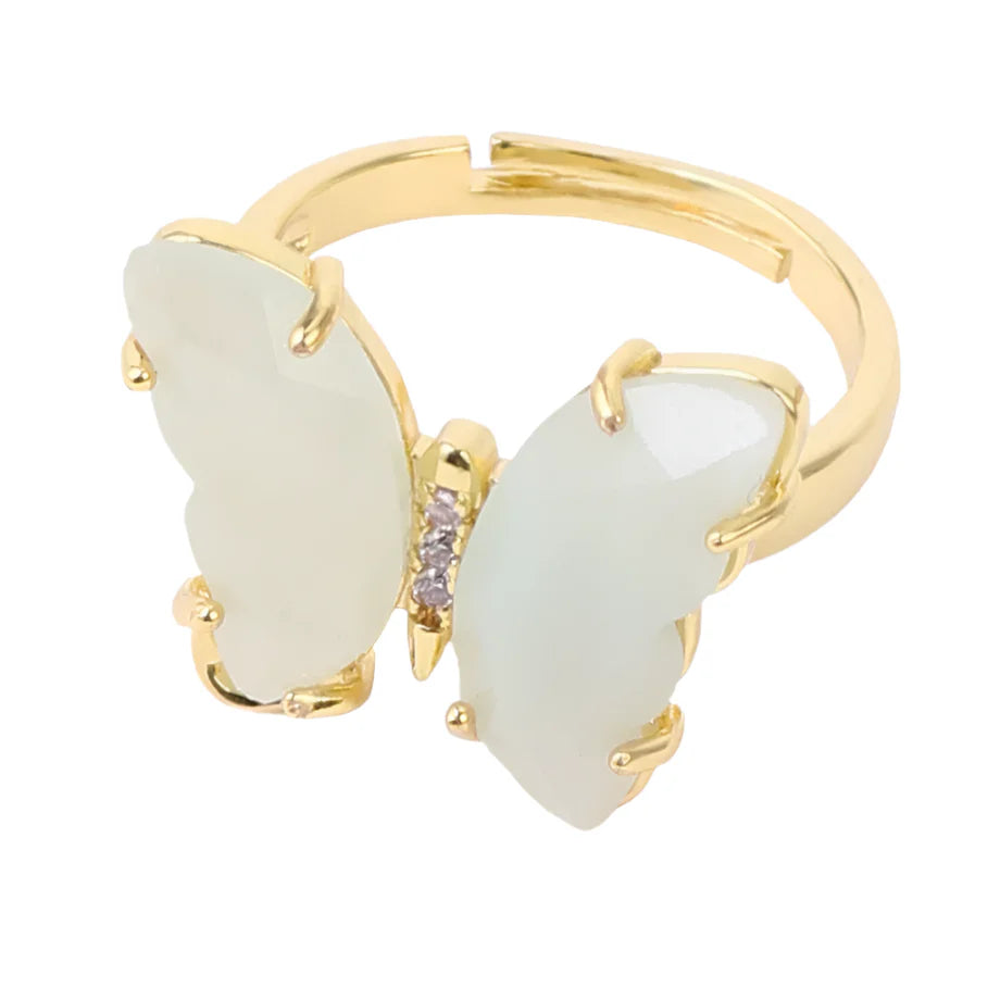 Crystal Butterfly Necklace & Ring - Witchy wonder