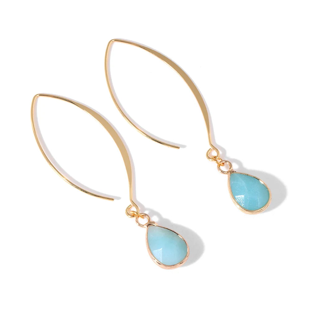 Crystal Faceted Teardrop Gold Earrings - Witchy wonder