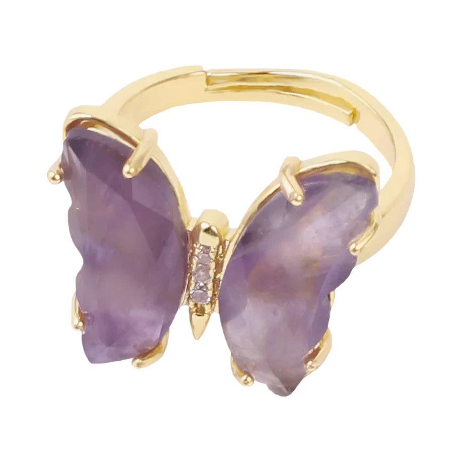 Crystal Butterfly Necklace & Ring - Witchy wonder