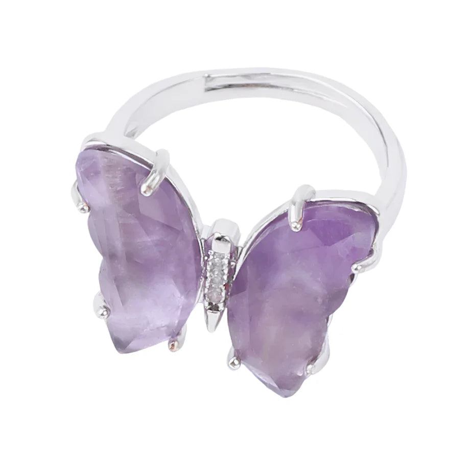 Crystal Butterfly Necklace & Ring - Witchy wonder