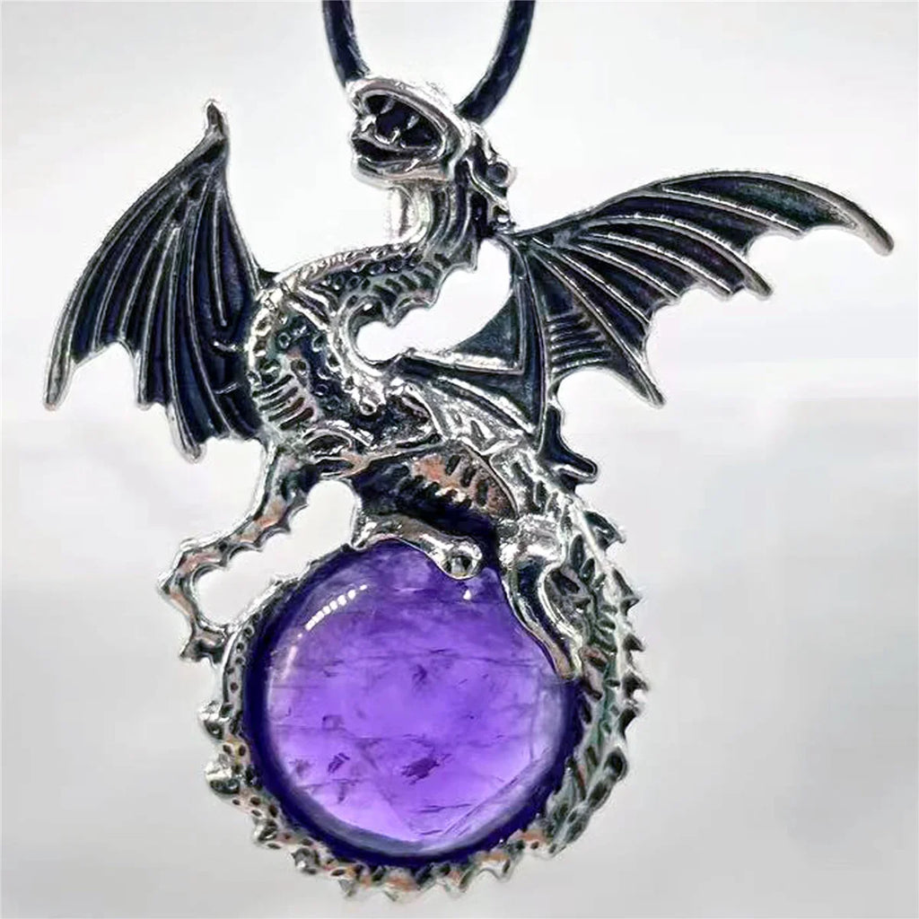 Crystal Circle Dragon Necklaces - Witchy wonder
