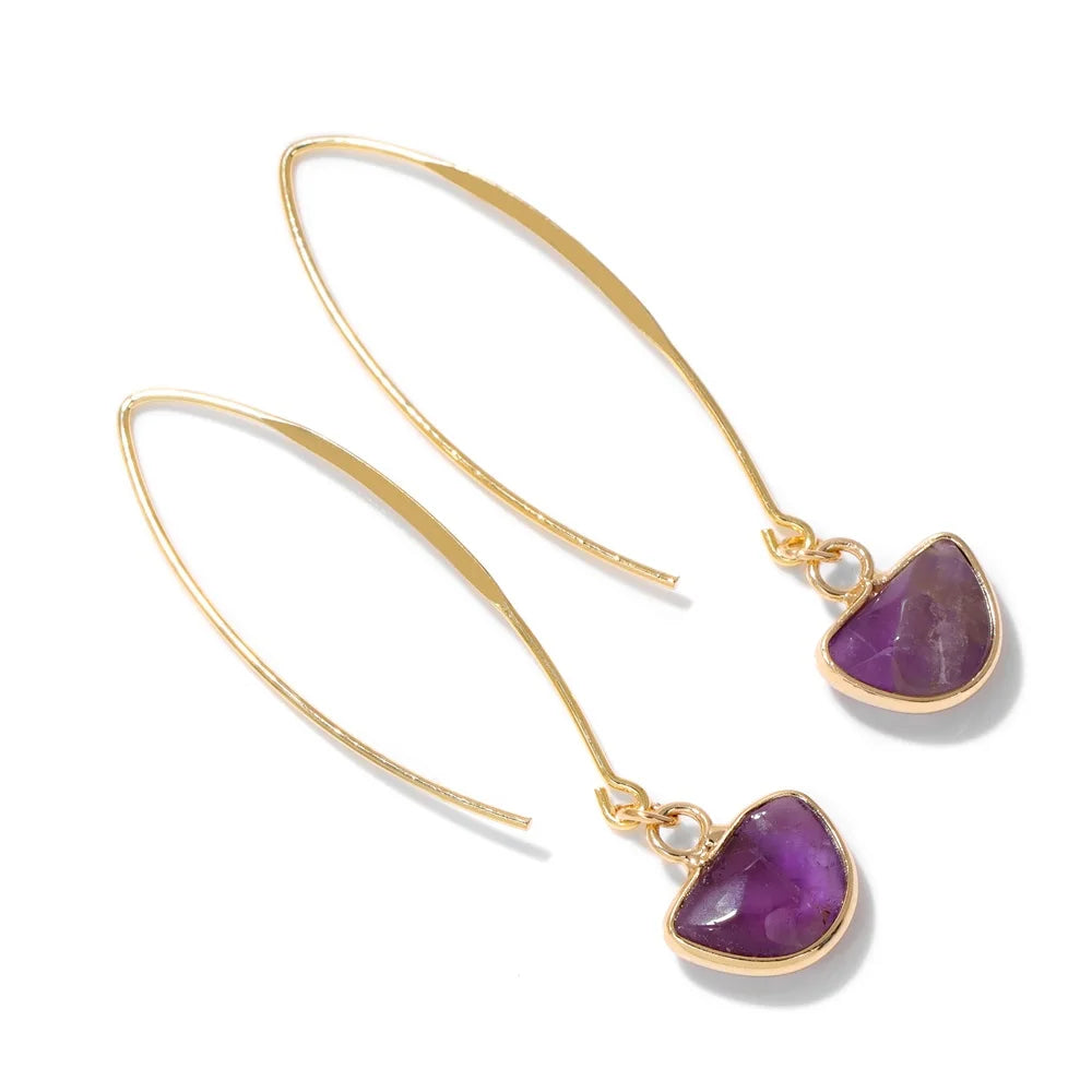 Crystal Faceted Teardrop Gold Earrings - Witchy wonder
