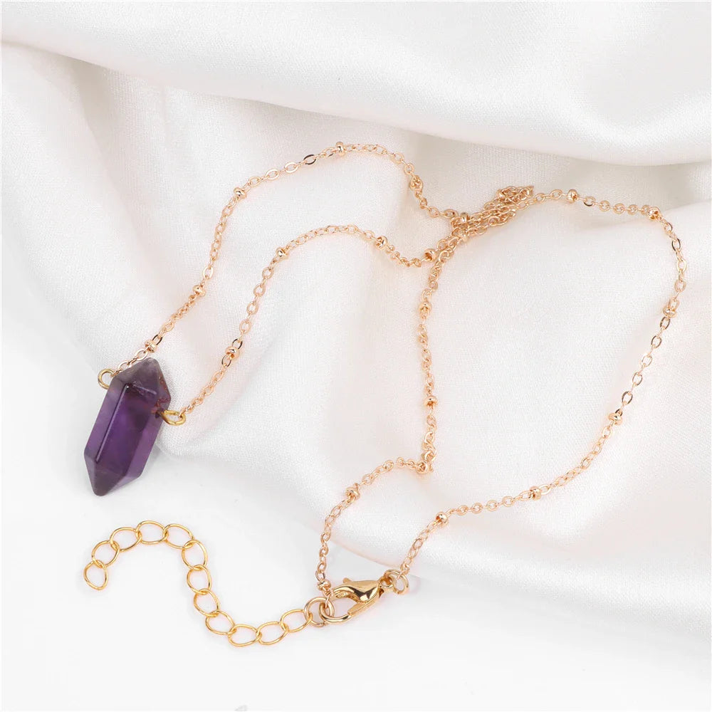 Crystal Hexagon Gold Necklaces - Witchy wonder