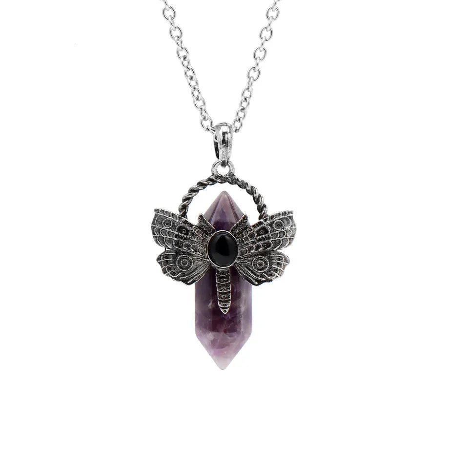 Moth Crystal Necklace - Witchy wonder
