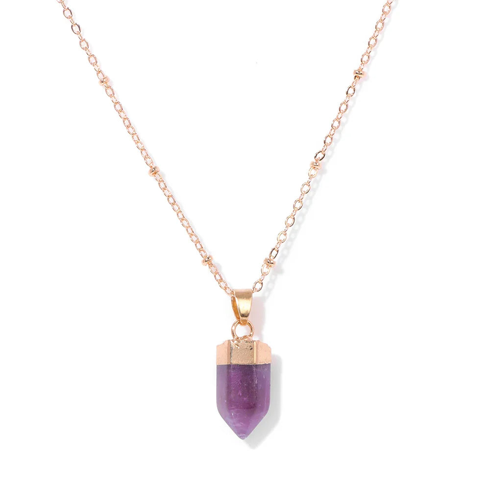 Crystal Point Gold Pendant Necklaces - Witchy wonder