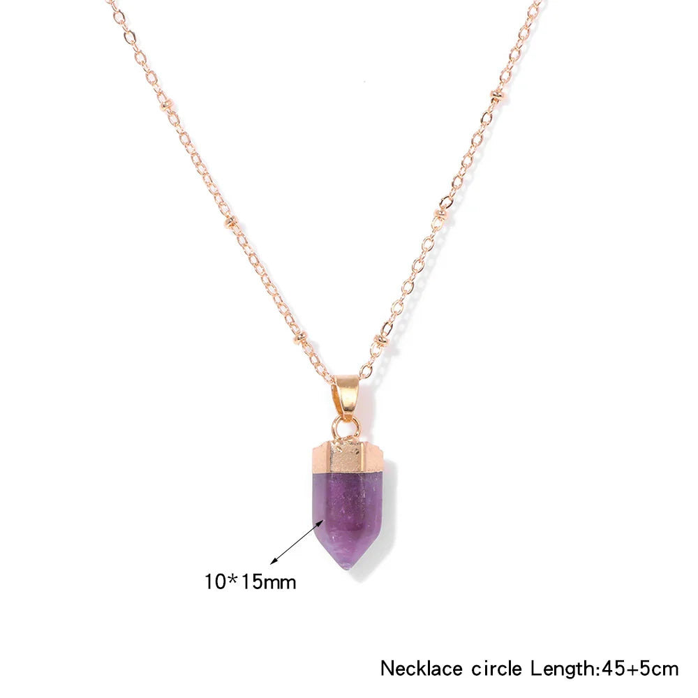 Crystal Point Gold Pendant Necklaces - Witchy wonder
