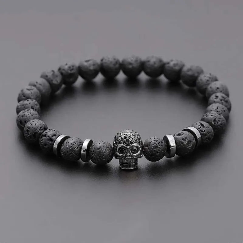 Lava Rock Skull Bracelet - Witchy wonder