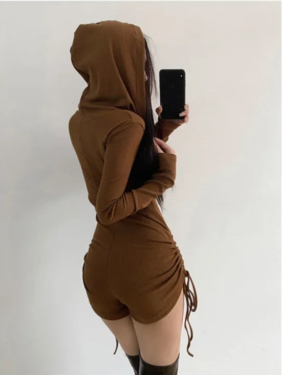 Hooded Long Sleeve Romper - Witchy wonder