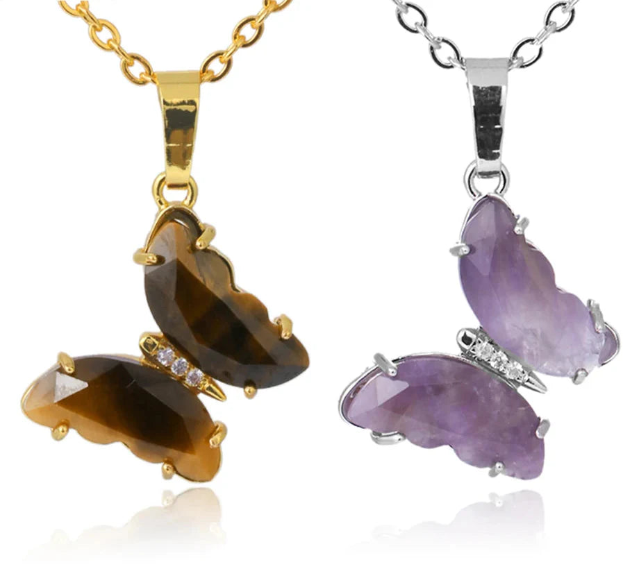 Crystal Butterfly Necklace & Ring - Witchy wonder