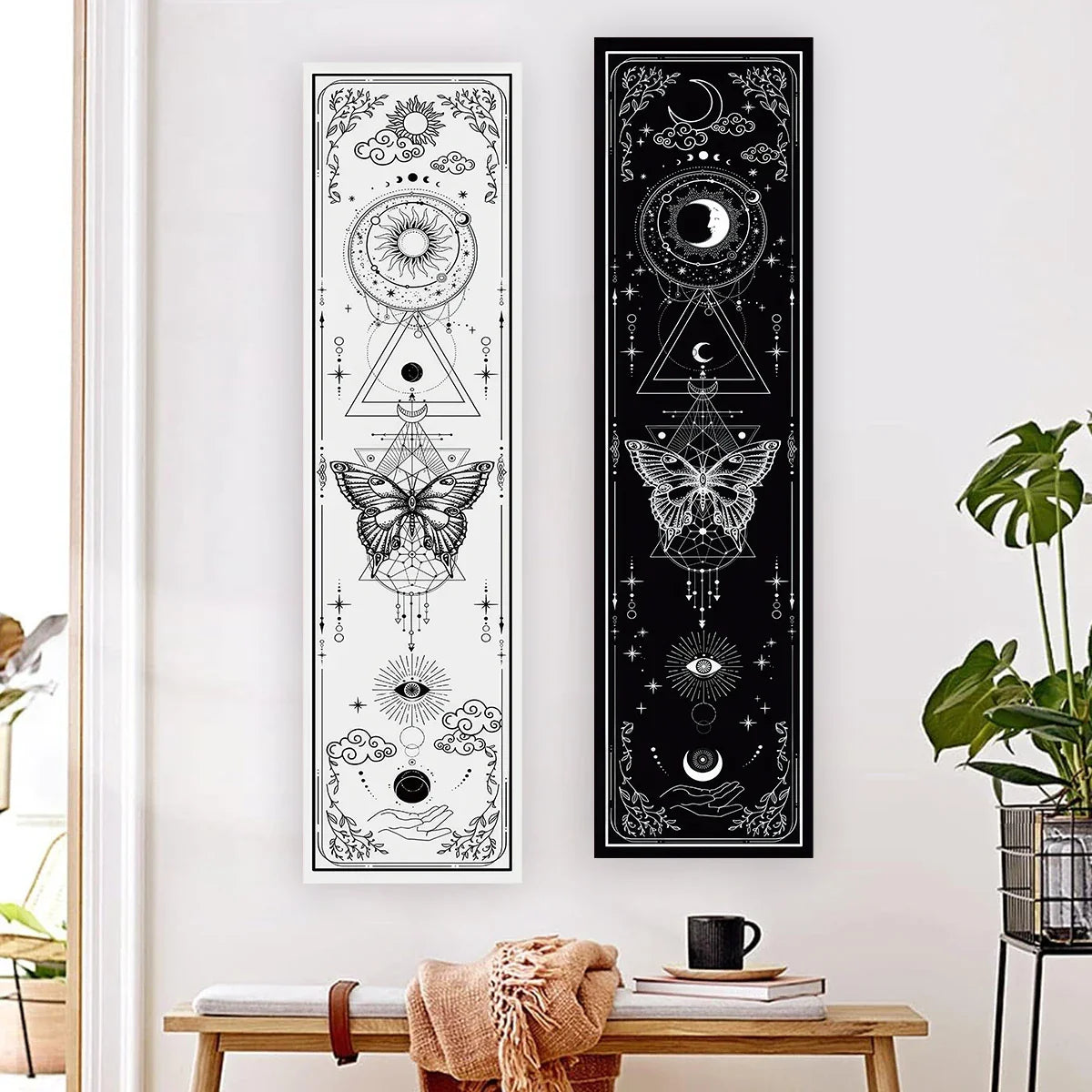Witchy Sun & Moon Banner Tapestry - Witchy wonder