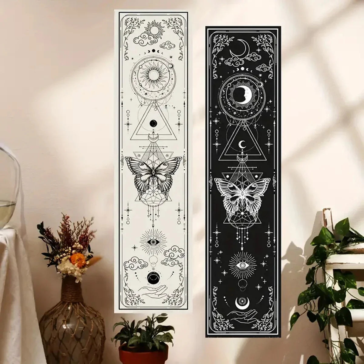 Witchy Sun & Moon Banner Tapestry - Witchy wonder