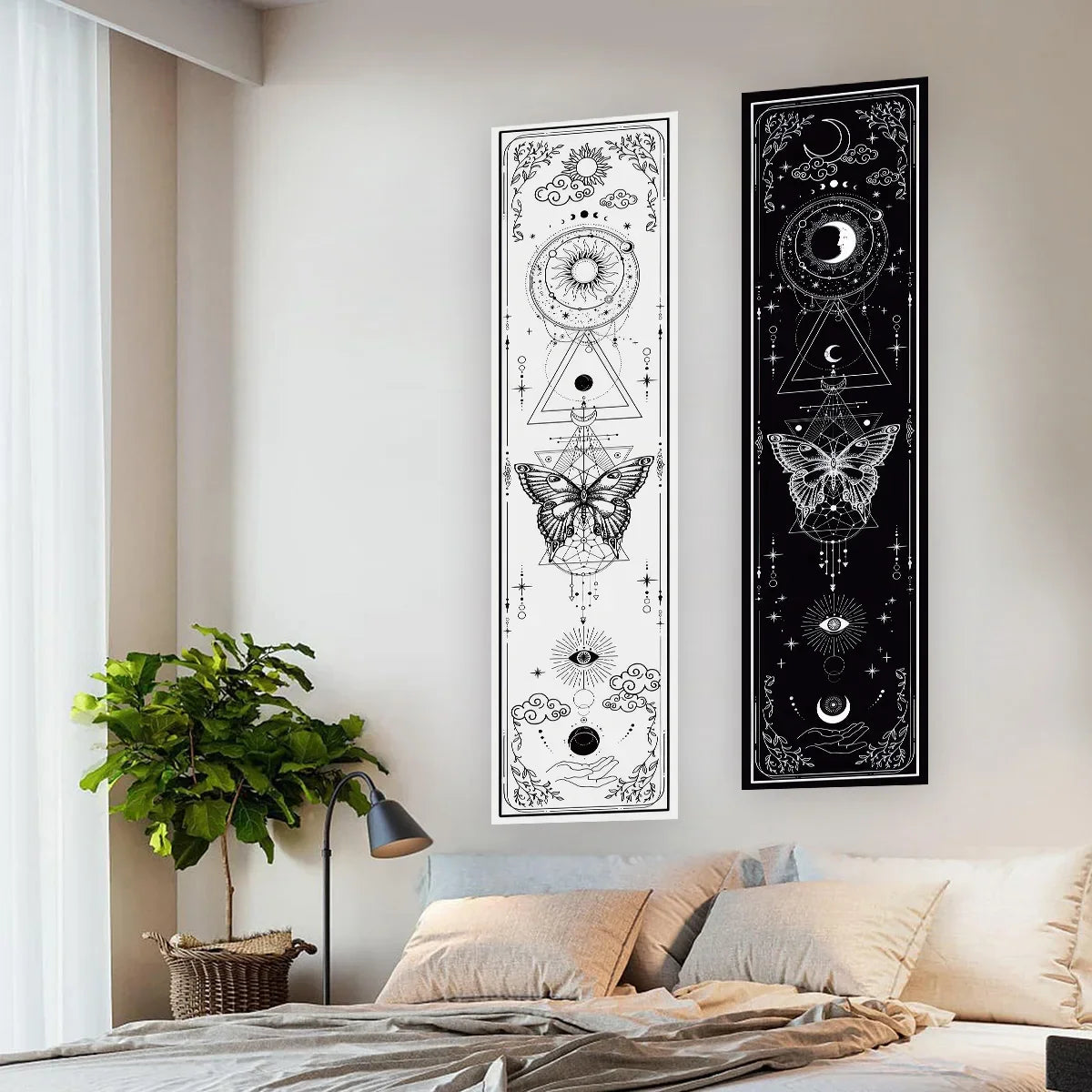 Witchy Sun & Moon Banner Tapestry - Witchy wonder