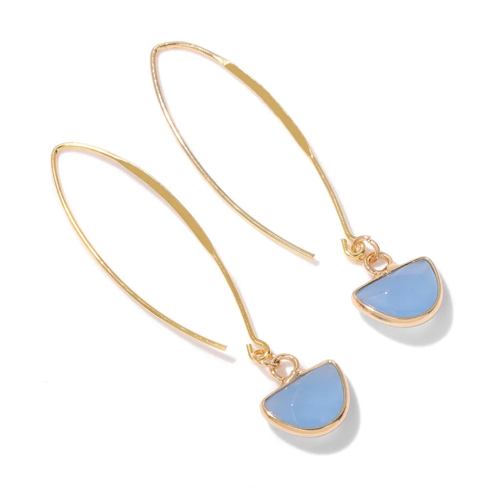 Crystal Faceted Teardrop Gold Earrings - Witchy wonder