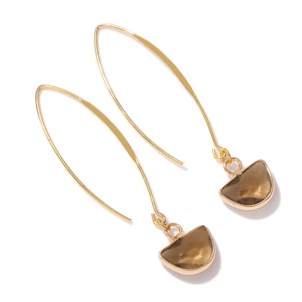 Crystal Faceted Teardrop Gold Earrings - Witchy wonder