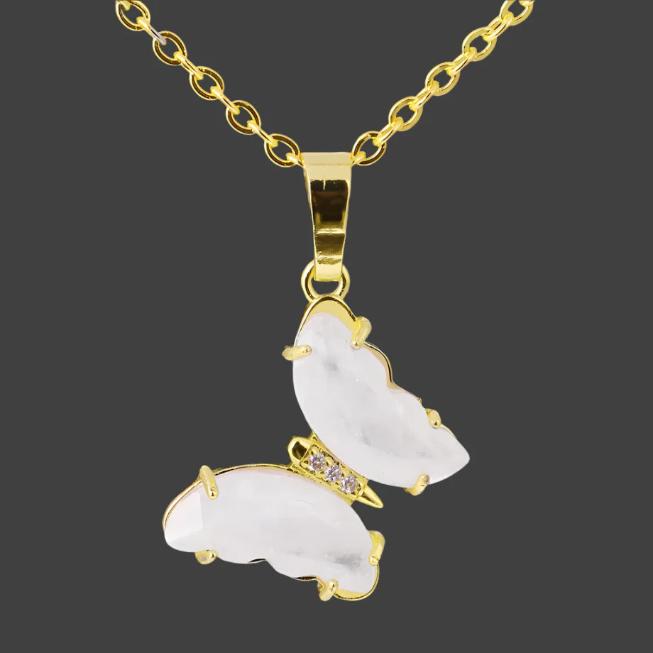 Crystal Butterfly Necklace & Ring - Witchy wonder