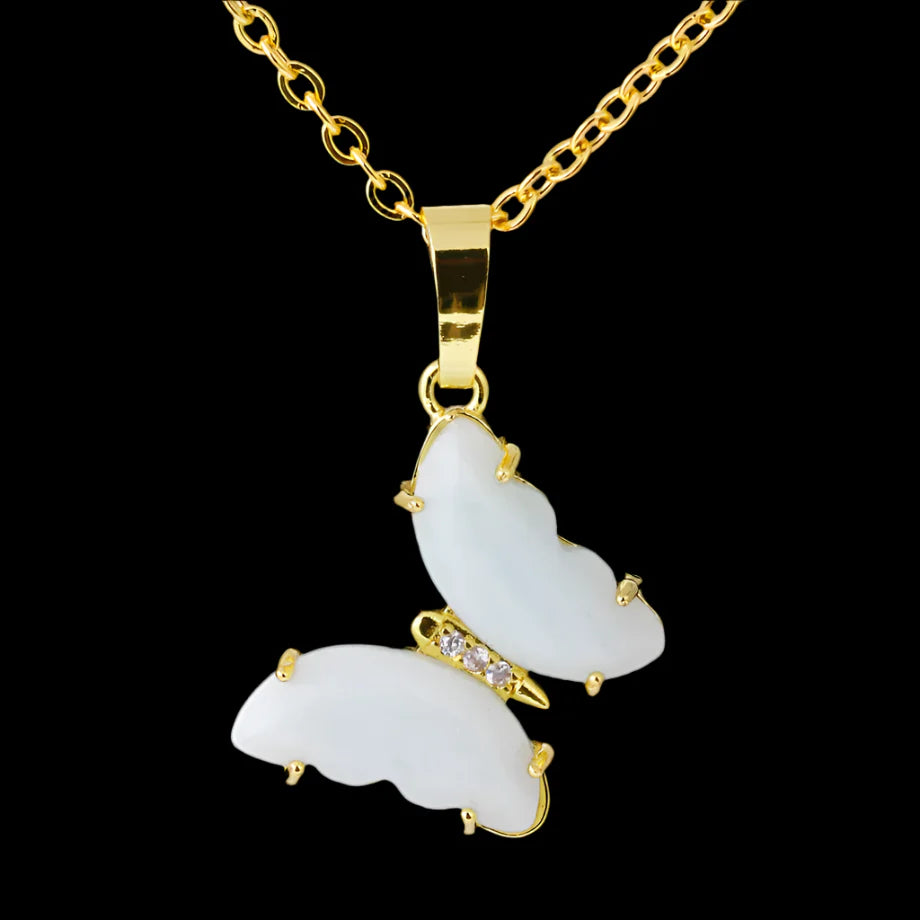 Crystal Butterfly Necklace & Ring - Witchy wonder