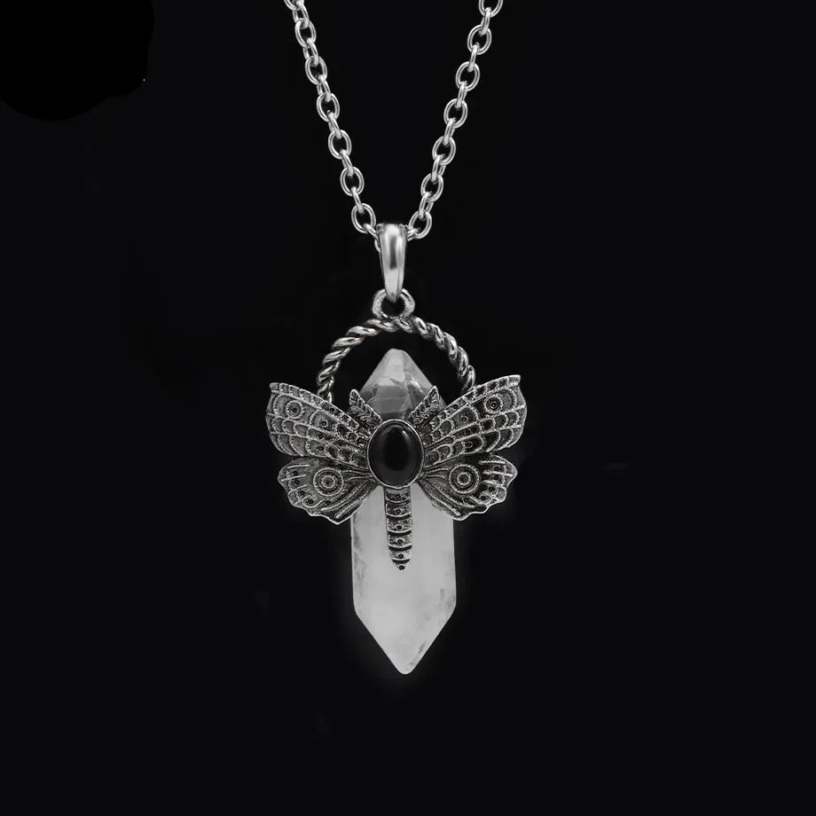 Moth Crystal Necklace - Witchy wonder