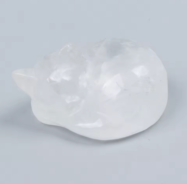 Crystal Sleeping Cat Statue - Witchy wonder