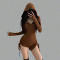Hooded Long Sleeve Romper - Witchy wonder