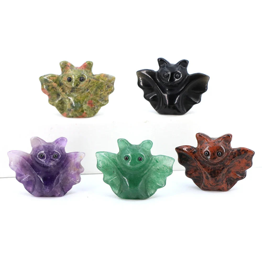 Crystal Bat Statues - Witchy wonder