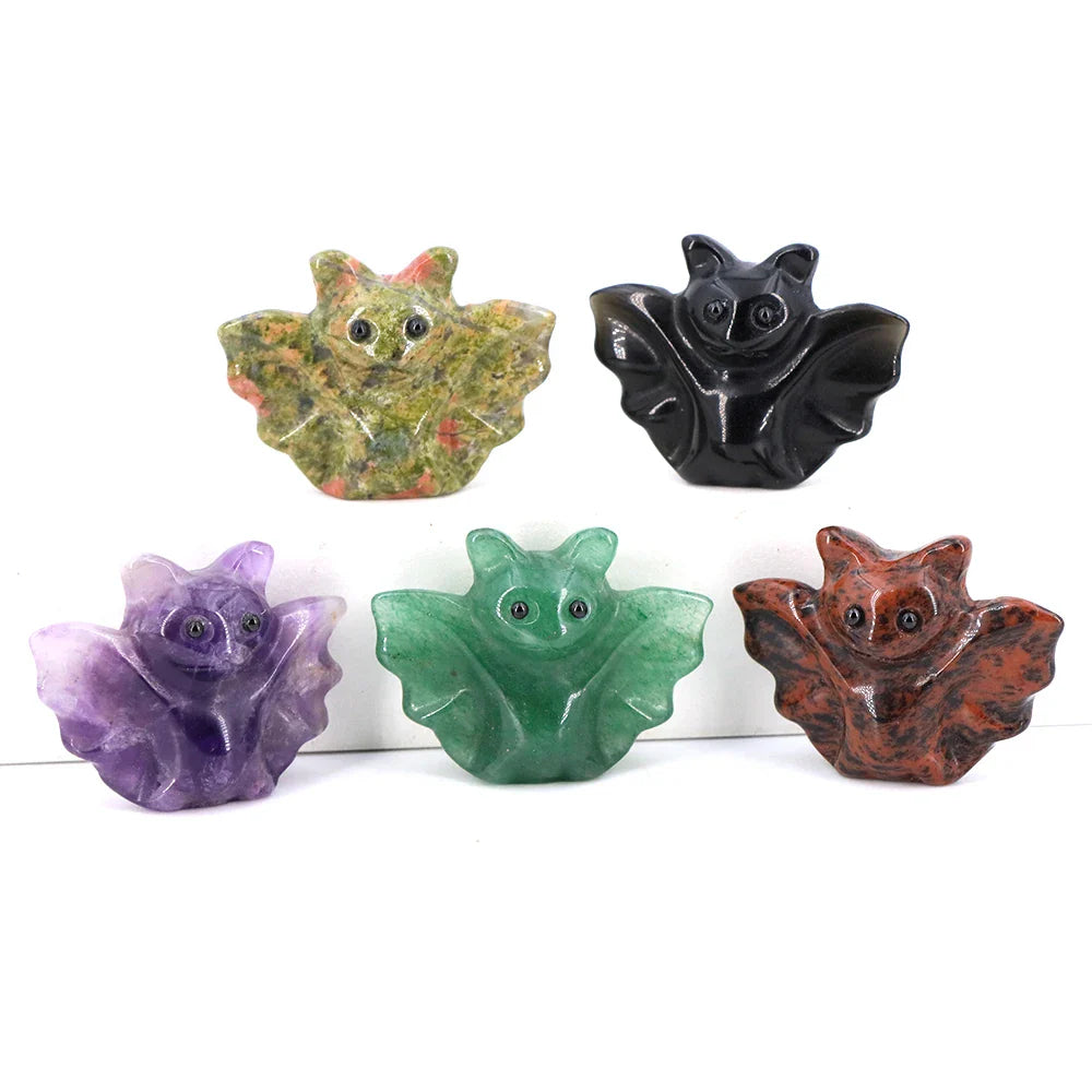 Crystal Bat Statues - Witchy wonder
