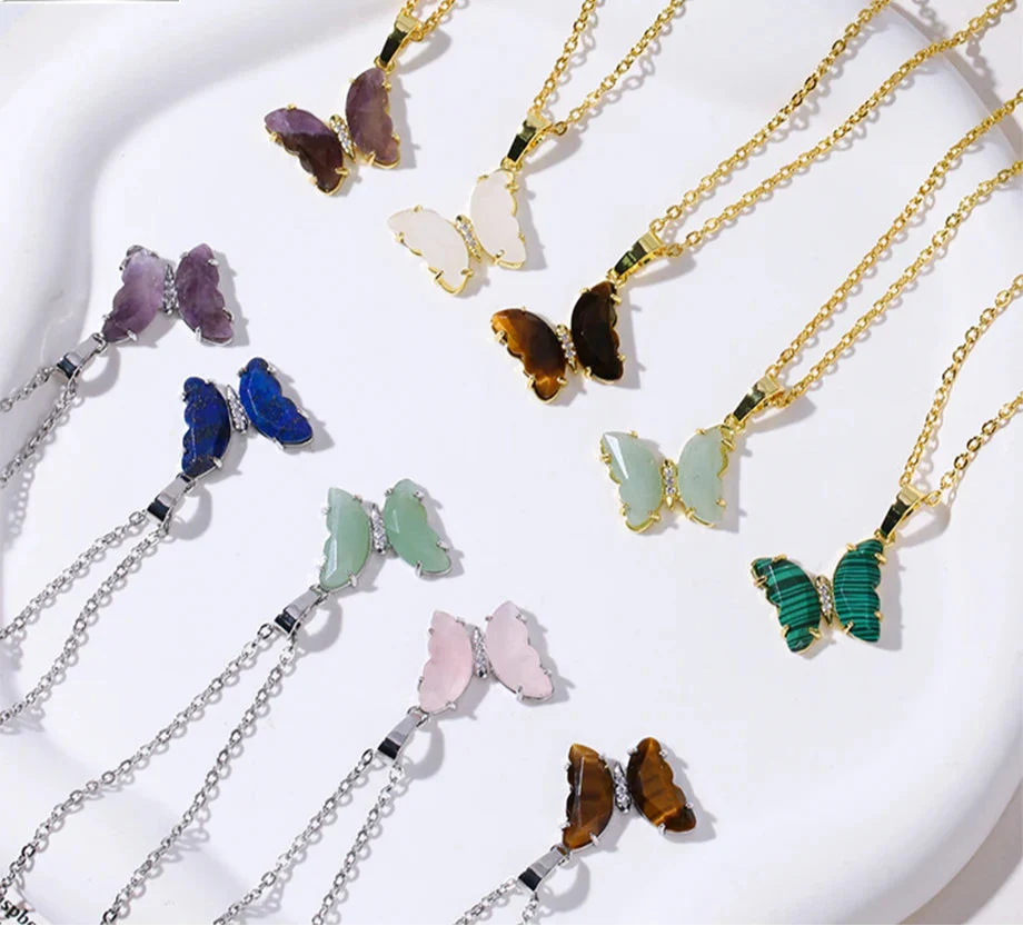 Crystal Butterfly Necklace & Ring - Witchy wonder