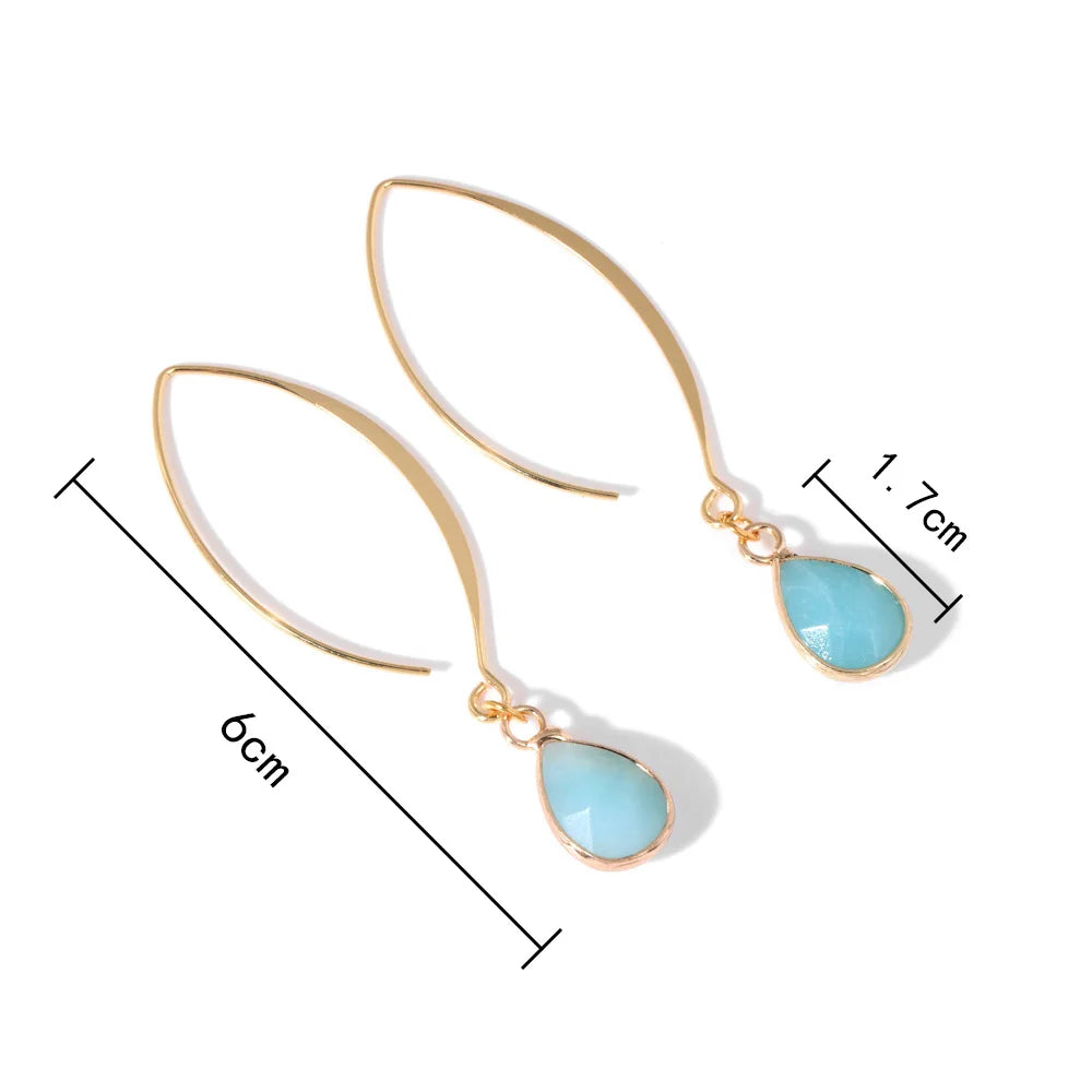 Crystal Faceted Teardrop Gold Earrings - Witchy wonder