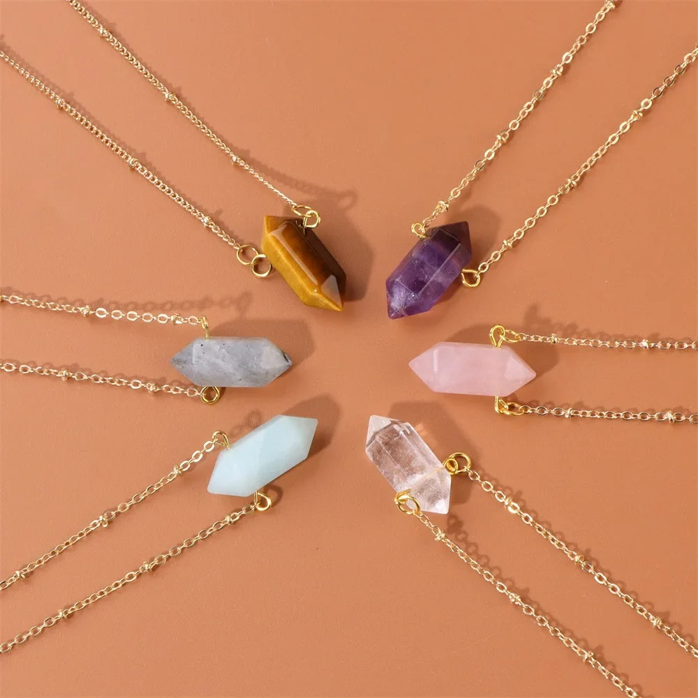 Crystal Hexagon Gold Necklaces - Witchy wonder