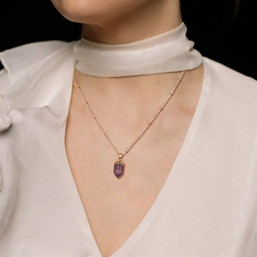 Crystal Point Gold Pendant Necklaces - Witchy wonder