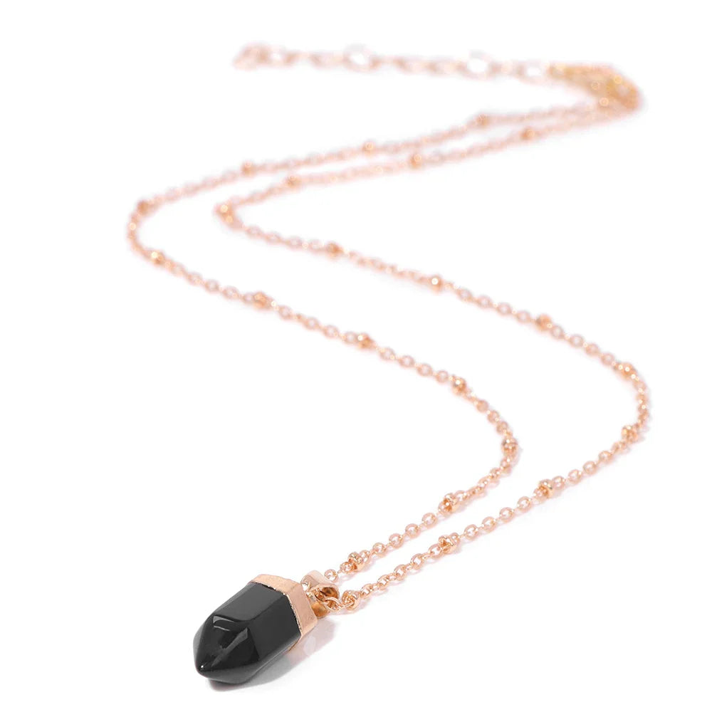 Crystal Point Gold Pendant Necklaces - Witchy wonder