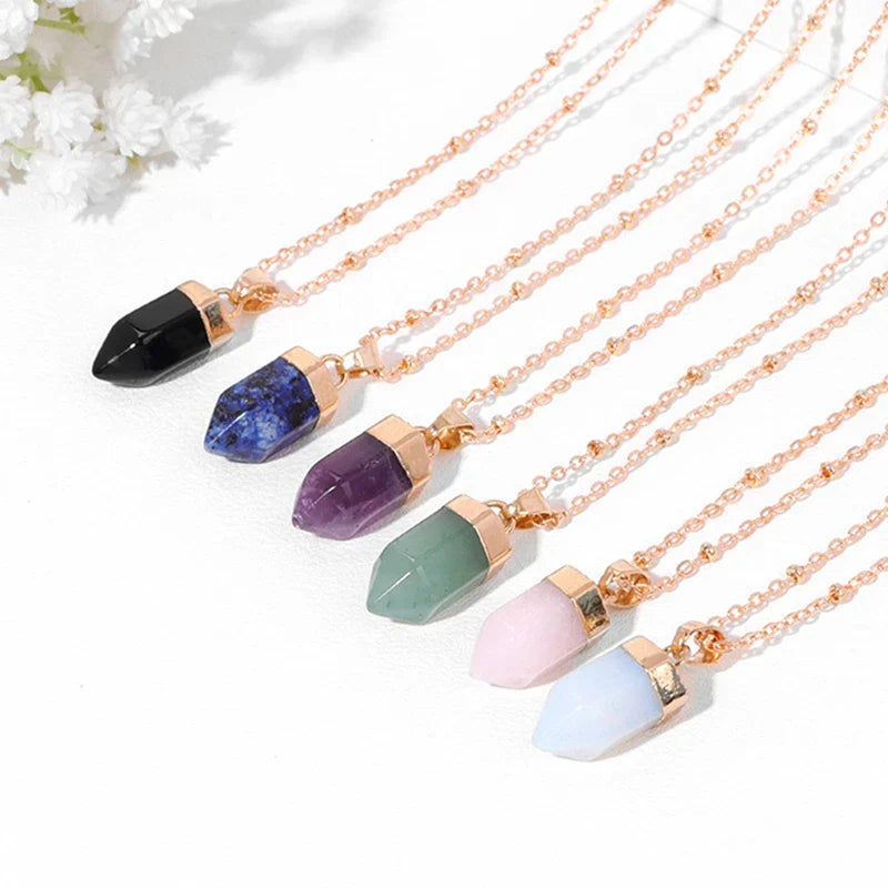 Crystal Point Gold Pendant Necklaces - Witchy wonder