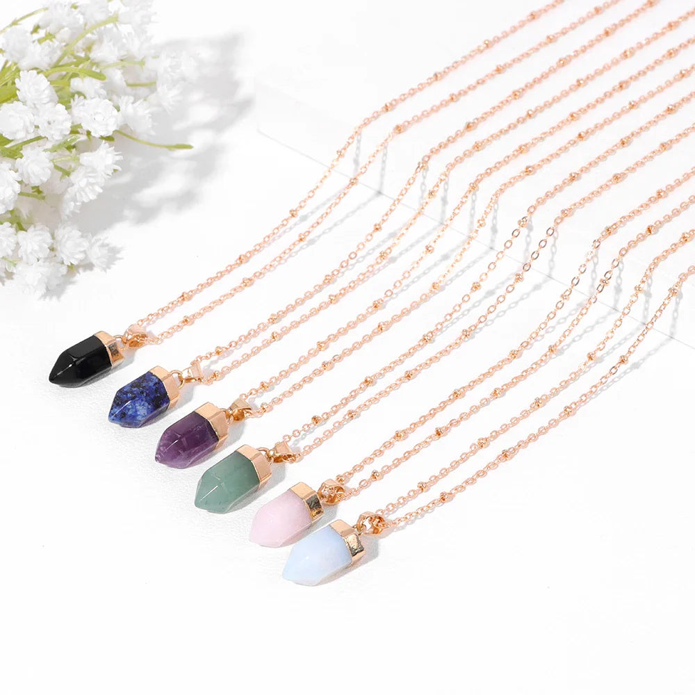 Crystal Point Gold Pendant Necklaces - Witchy wonder