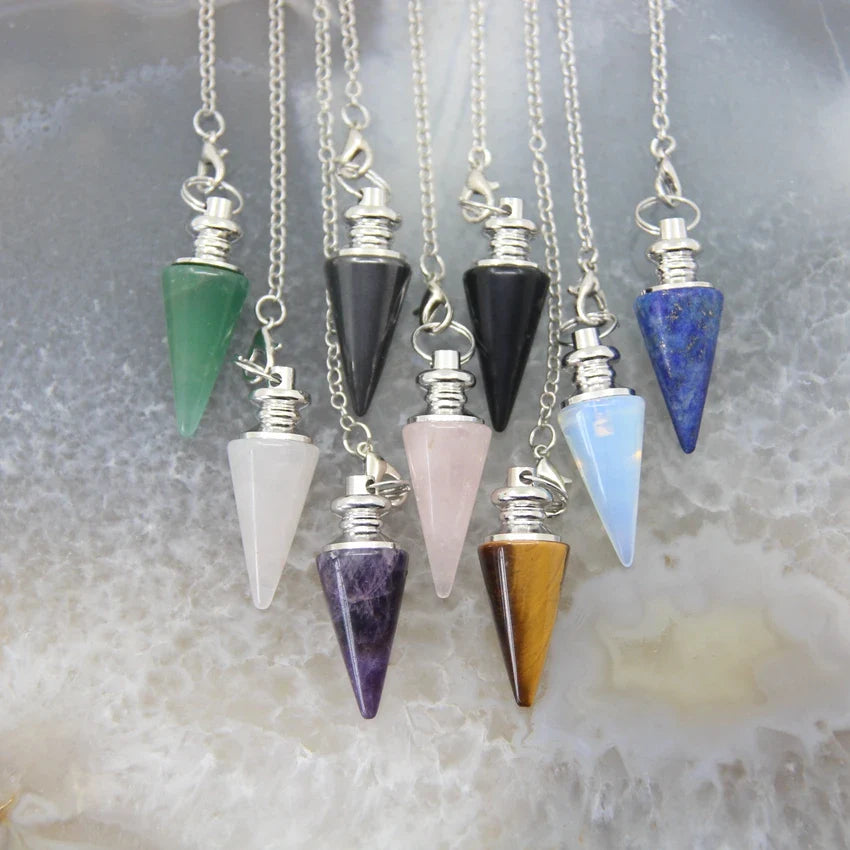 Silver Crystal Pendulums - Witchy wonder