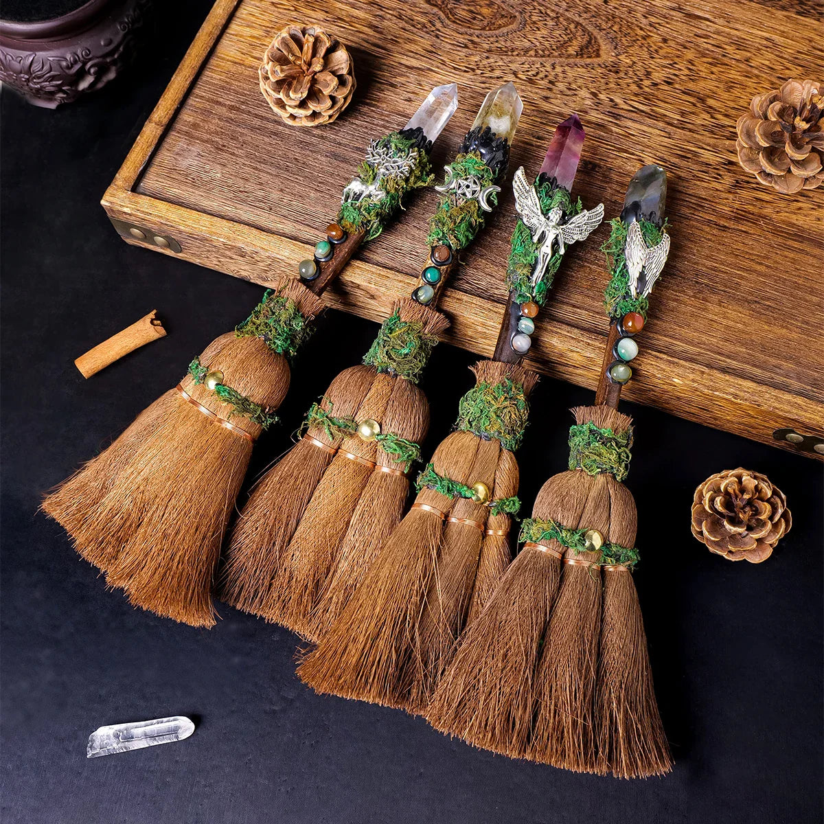 Crystal Charm Brooms - Witchy wonder