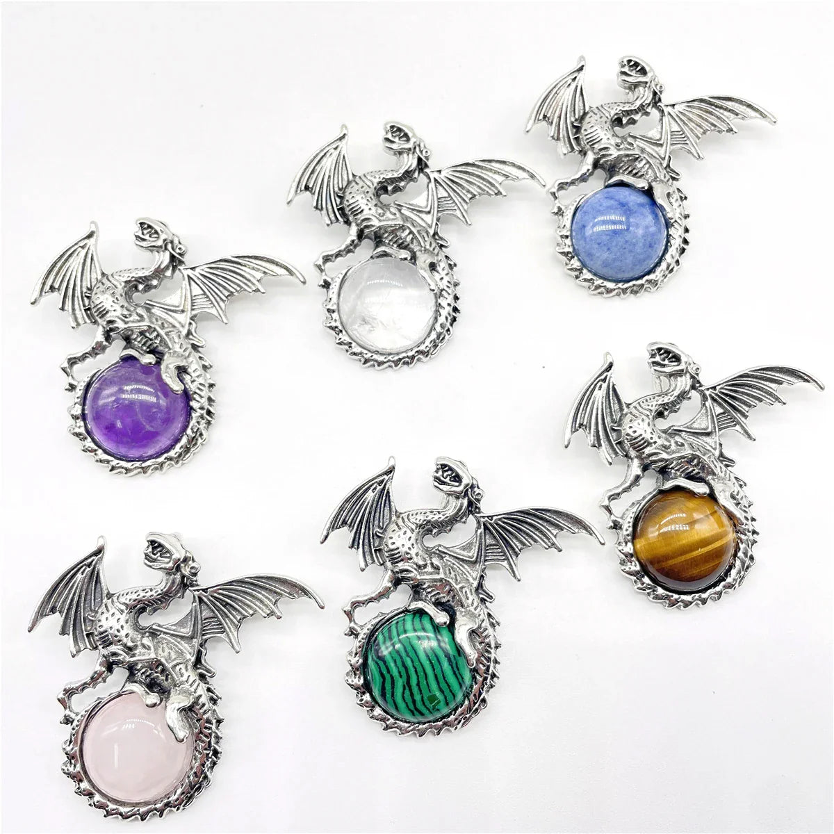 Crystal Circle Dragon Necklaces - Witchy wonder