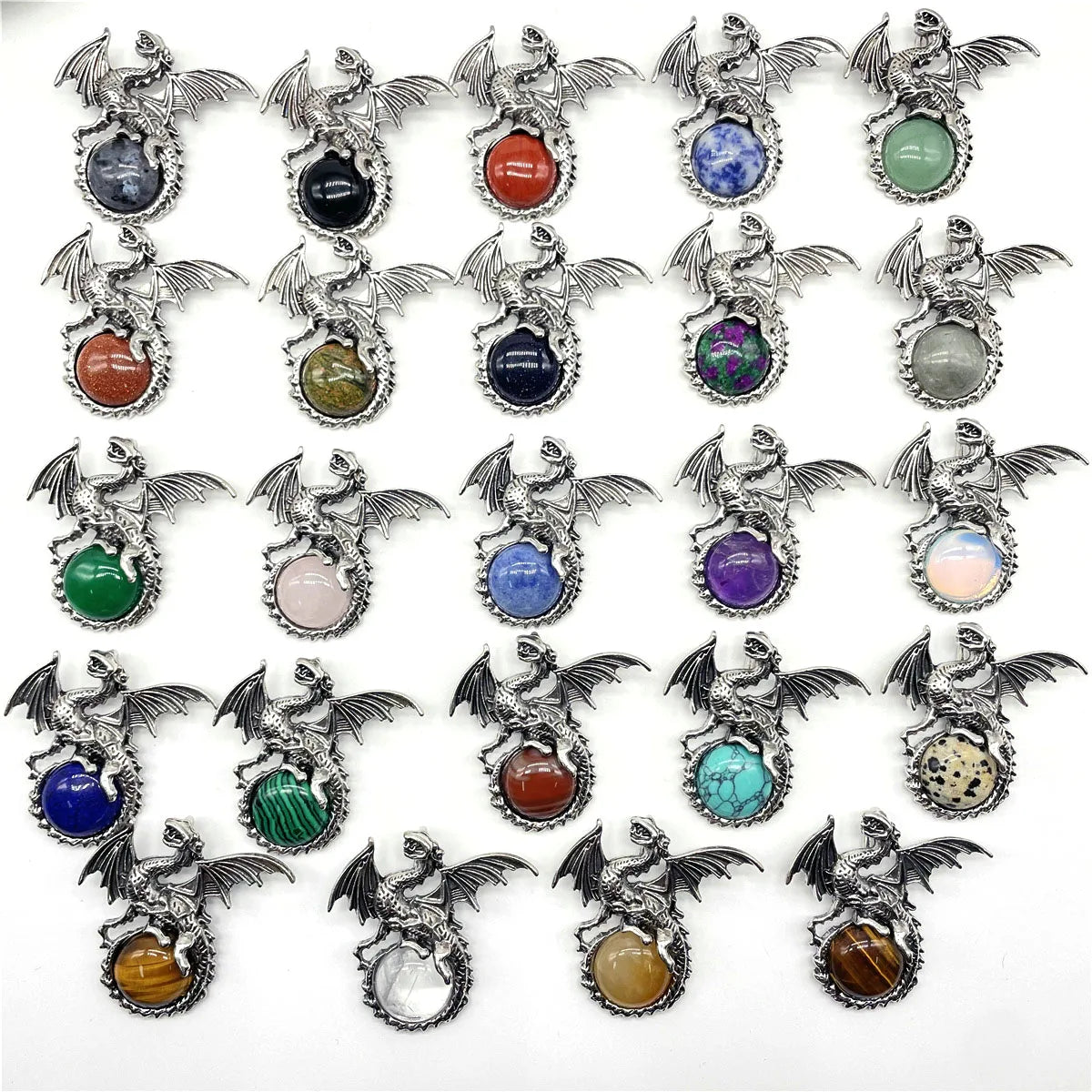 Crystal Circle Dragon Necklaces - Witchy wonder