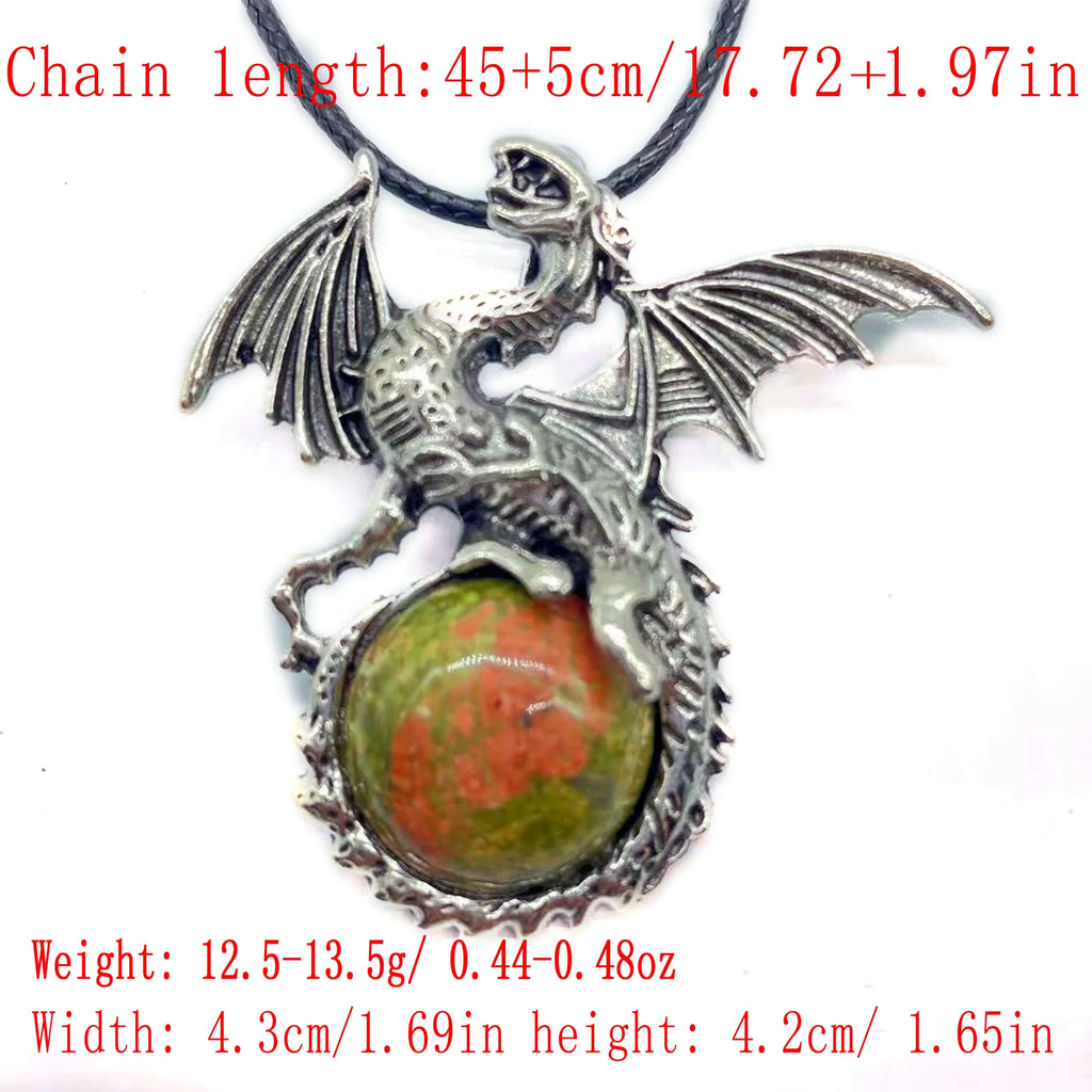 Crystal Circle Dragon Necklaces - Witchy wonder