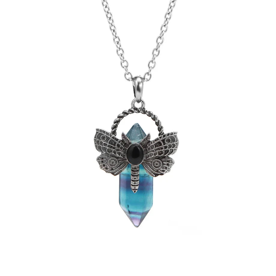 Moth Crystal Necklace - Witchy wonder
