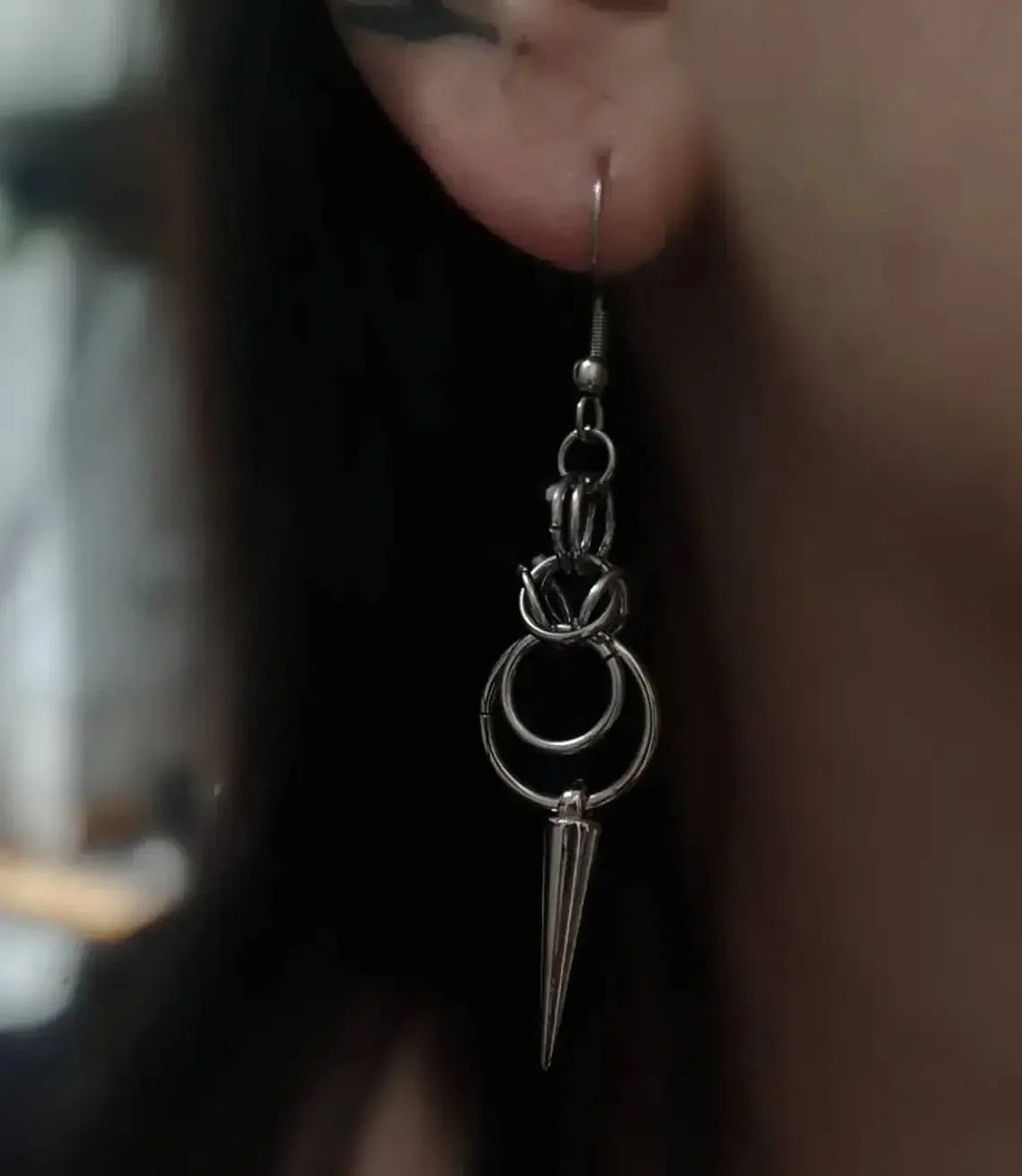 Gothic Chainmail Spike Earrings - Witchy wonder