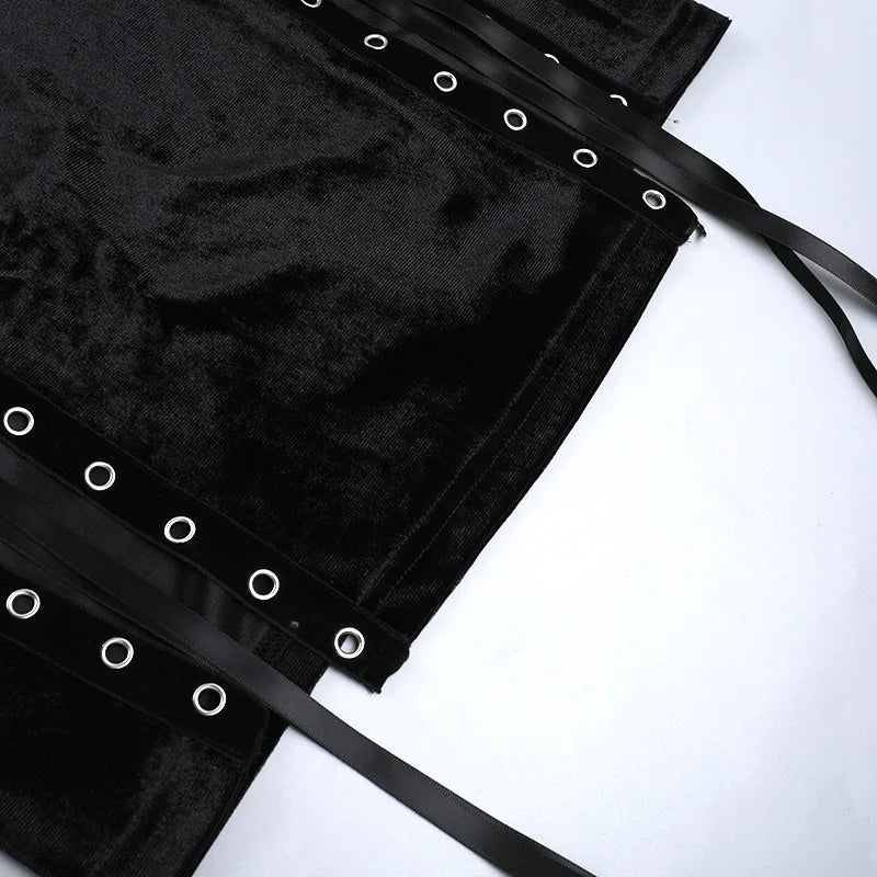 Velvet High Split Cross Dress - Witchy wonder
